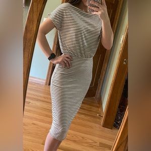 Stripped below the knee dress